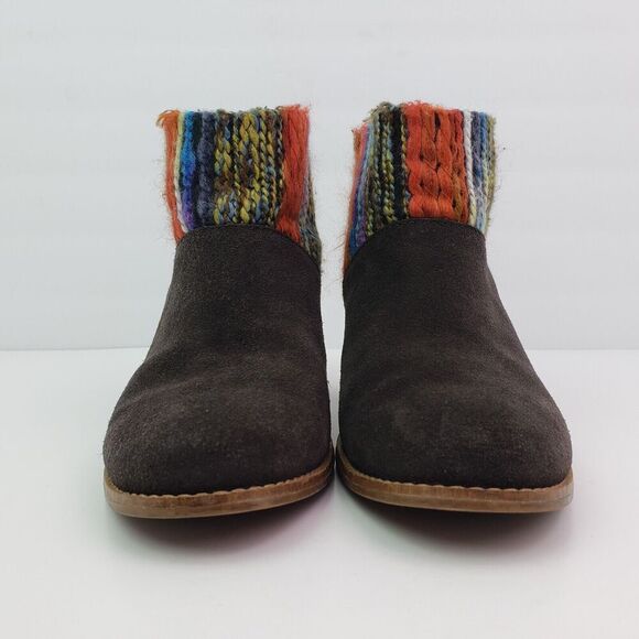 Toms Leila Womens Size 7.5 Brown Suede Yarn 2.5" Heel Ankle Botties Shoes 740706 - Picture 6 of 13